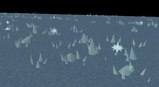 Crystal-flecked waters