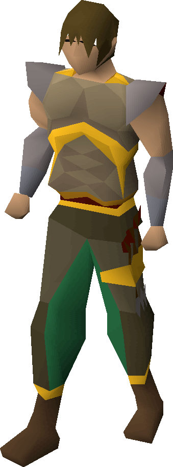 Gold-trimmed leather armour