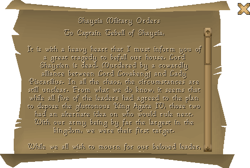 The Shayzia military orders when read.