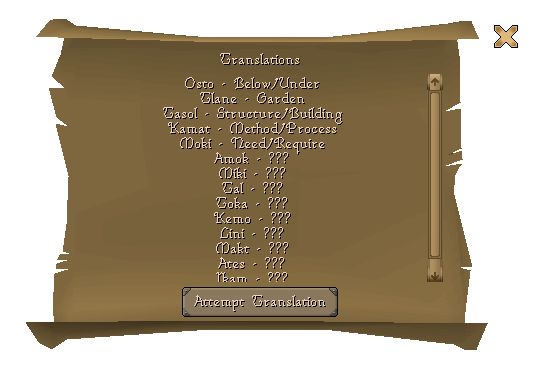 Prototype translation interface for The Garden of Death.