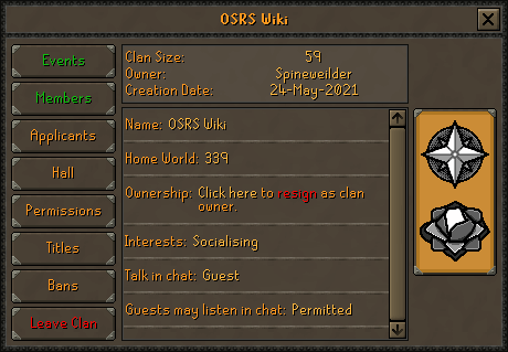 Clan Settings
