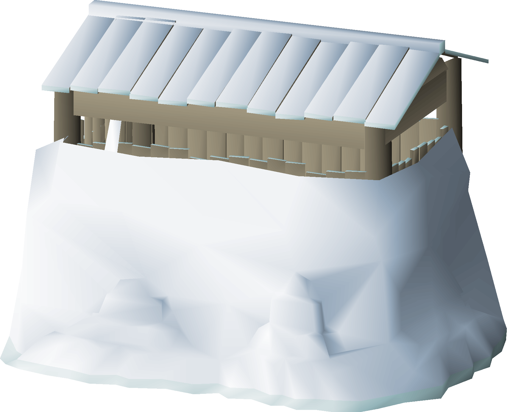 Snowy bird hide