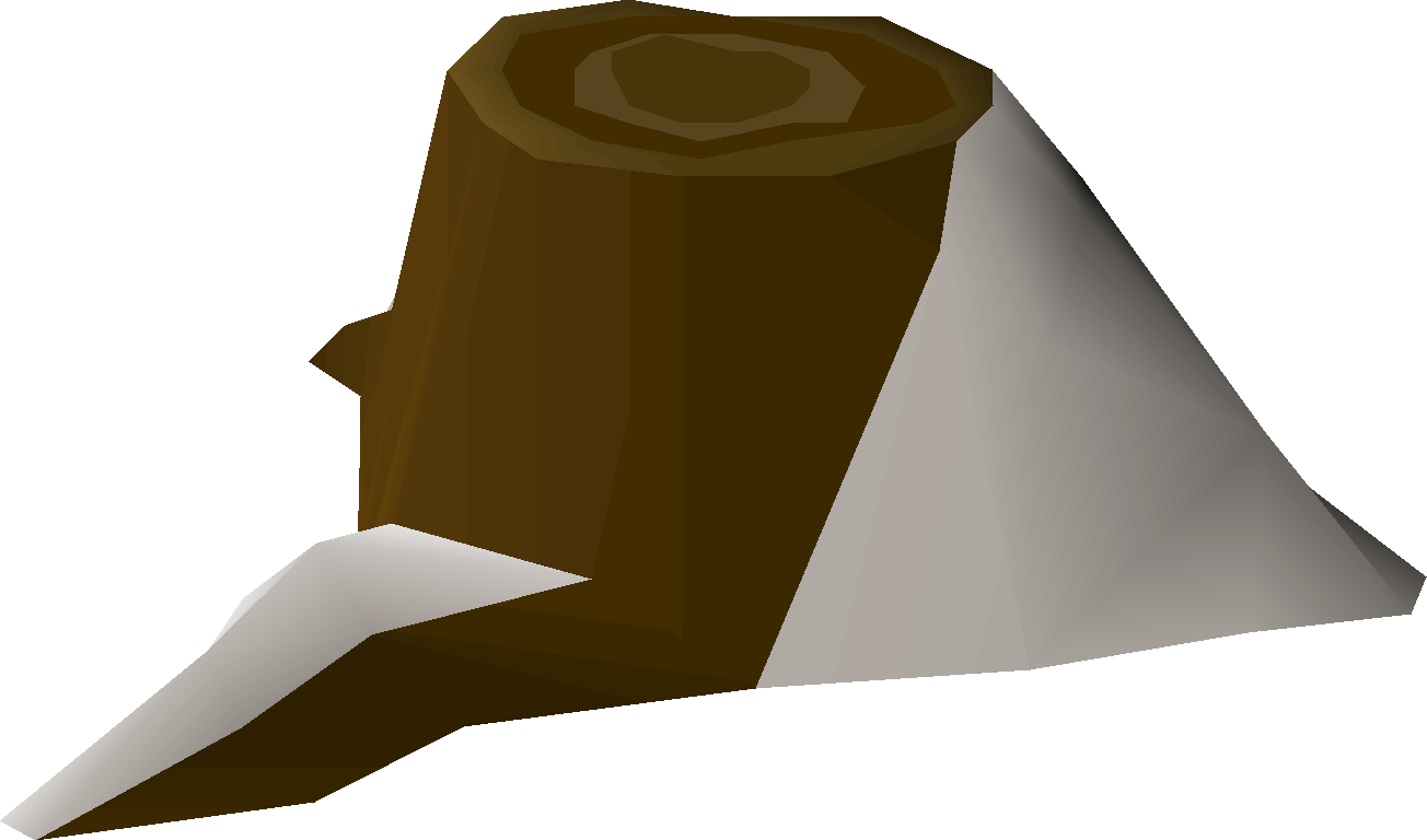 Tree stump (dead, snowy)