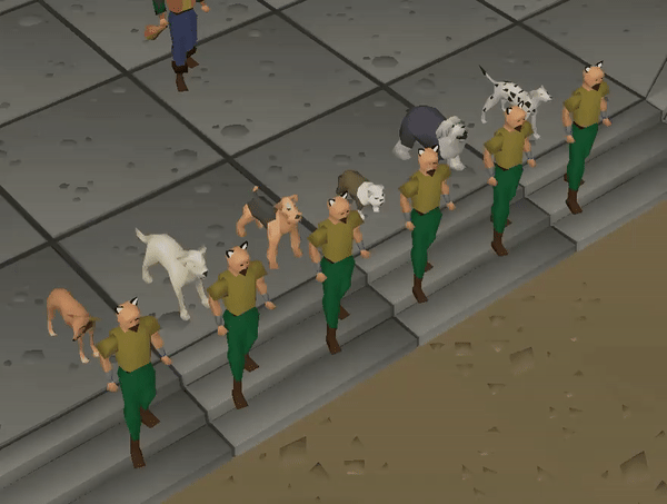 The six dog breeds (greyhound, labrador, terrier, bulldog, sheepdog, dalmatian) from the unused Summoning assets.