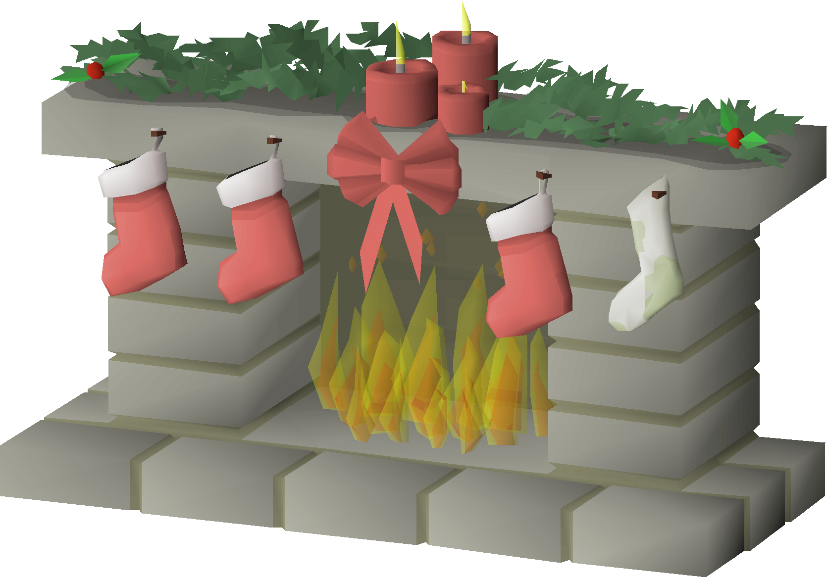 Decorated festive fireplace