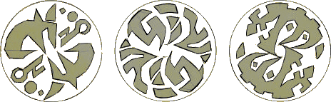 Early concept art of various designs for the crop circle