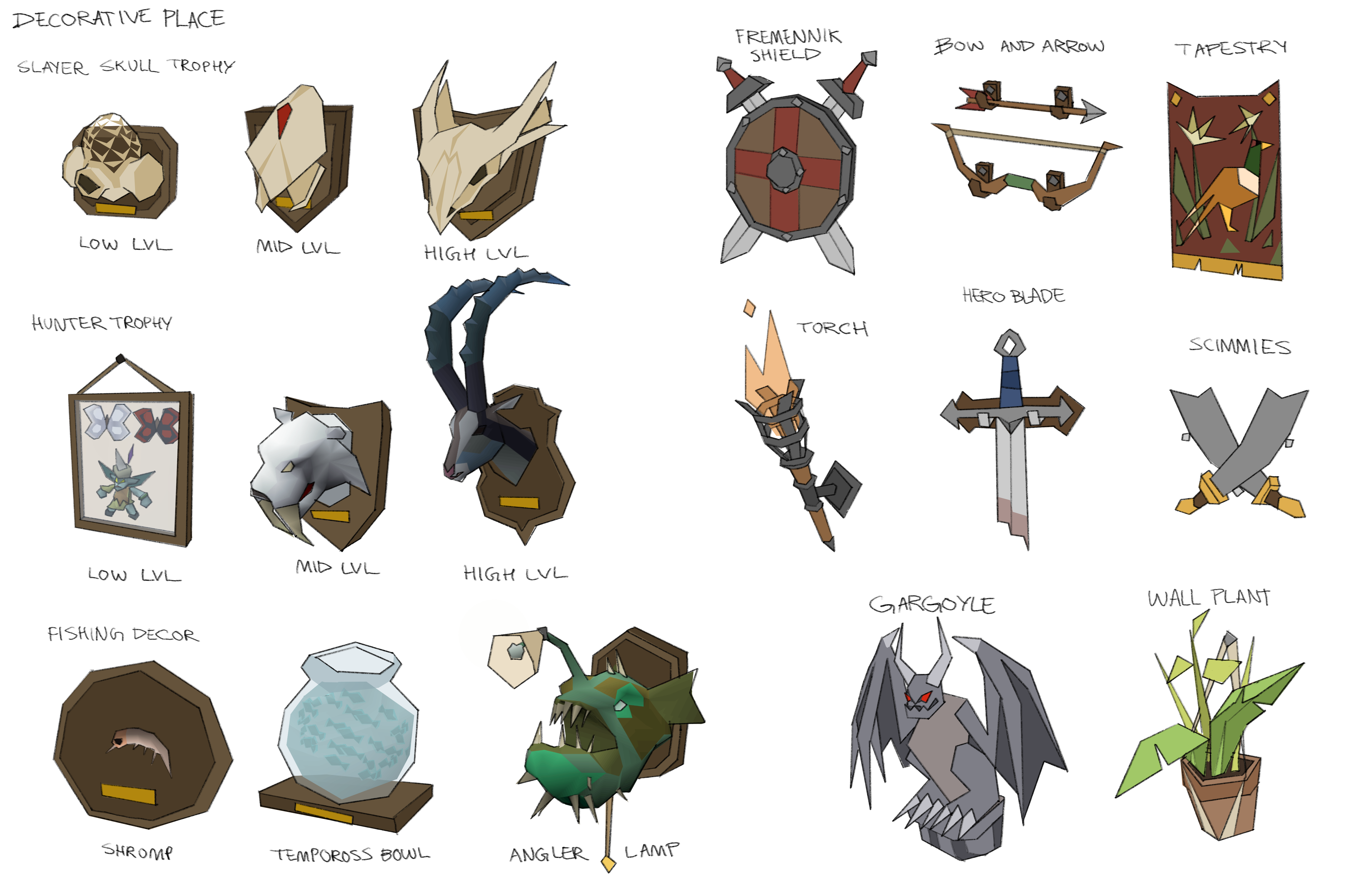 Concepts for new skill hall furniture.