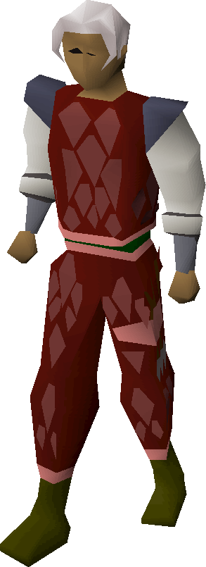 Red d'hide trimmed armour