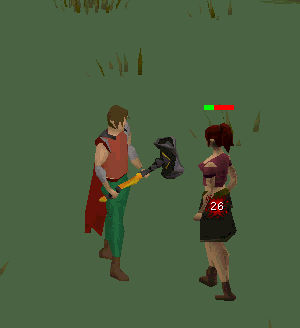 A player performs Pulverize whilst wearing a cape.