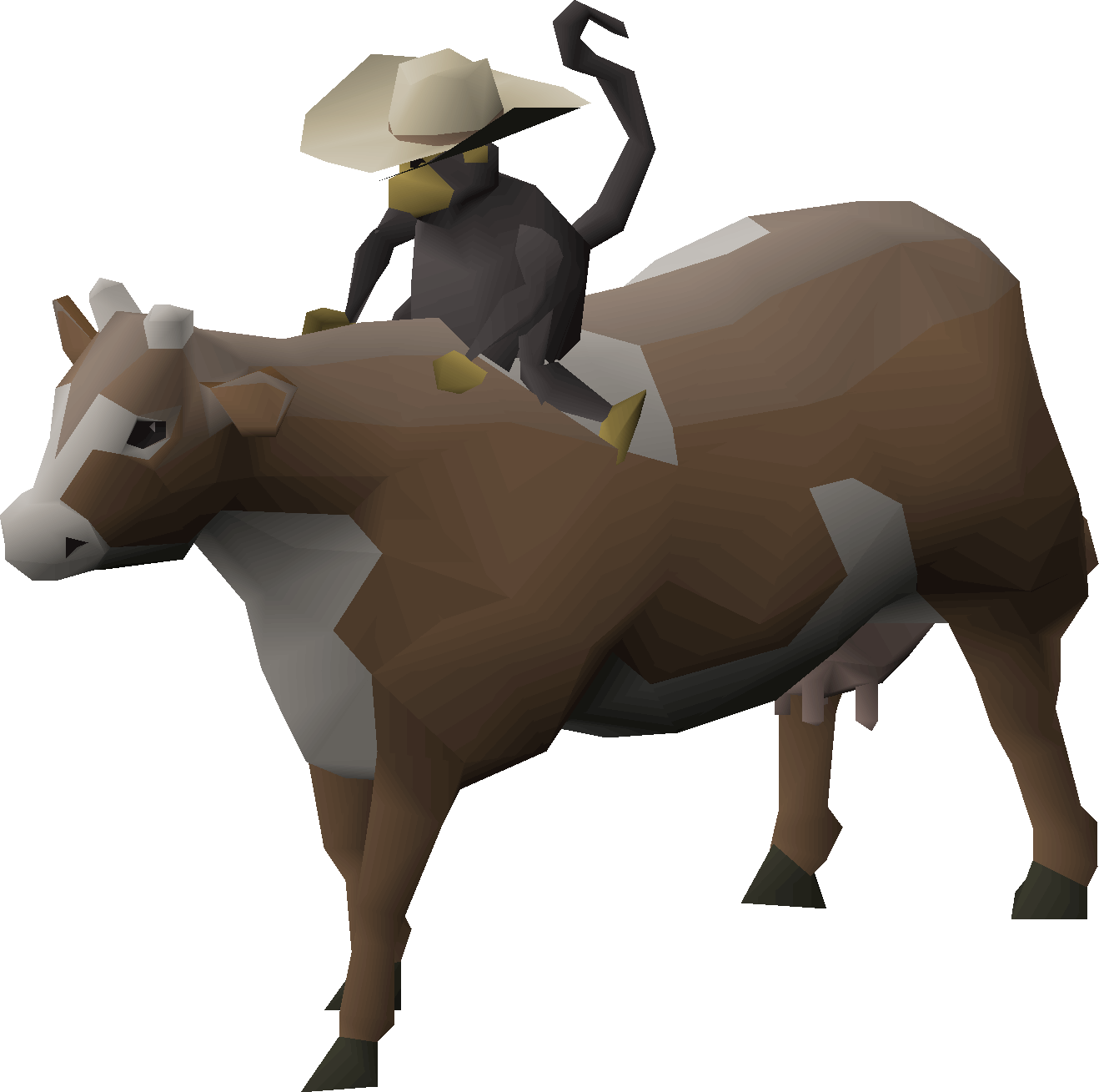 Monkey on cow
