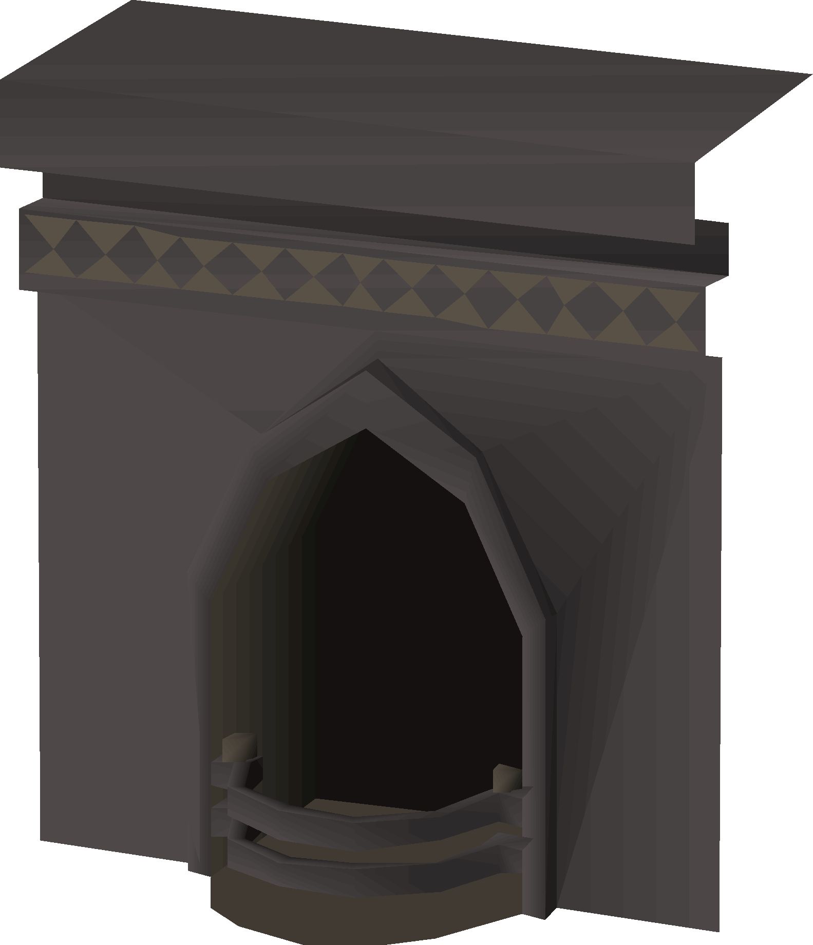 The middle of a fireplace