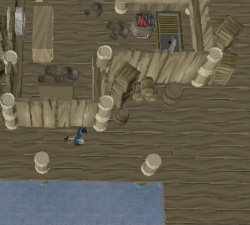 Passing the east bridge is then possible if players keep a 1-tile distance from the guard.
