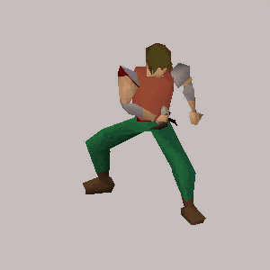 A player walks while holding the cursed banana.