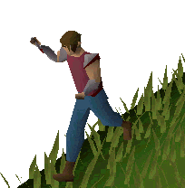 A player running while wielding the hunting knife.