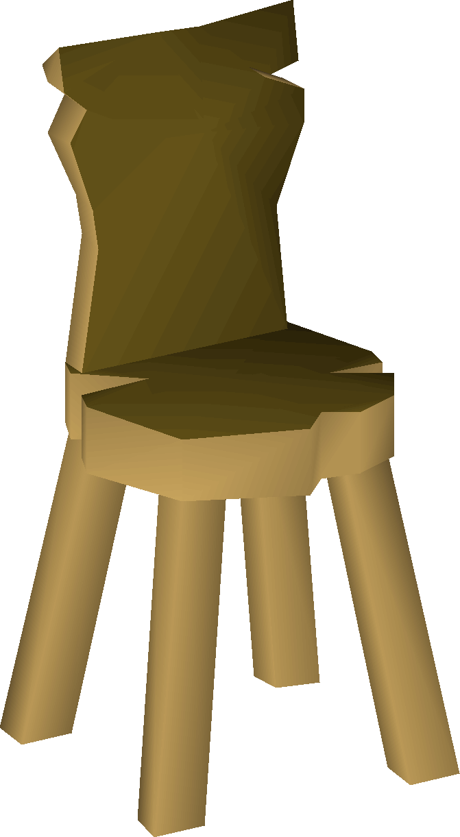 Crude wooden chair (interface item)