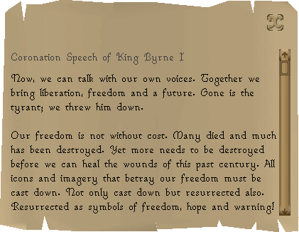 Byrne's coronation speech when read.