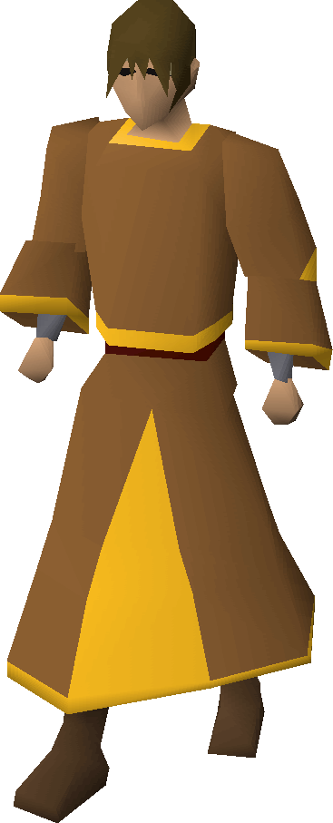 Gold-trimmed monk's robes