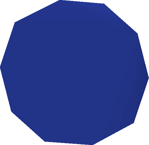 Deflated blue bouncy ball