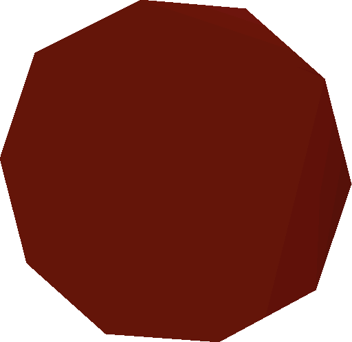 Deflated red bouncy ball