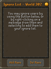 Ignore List