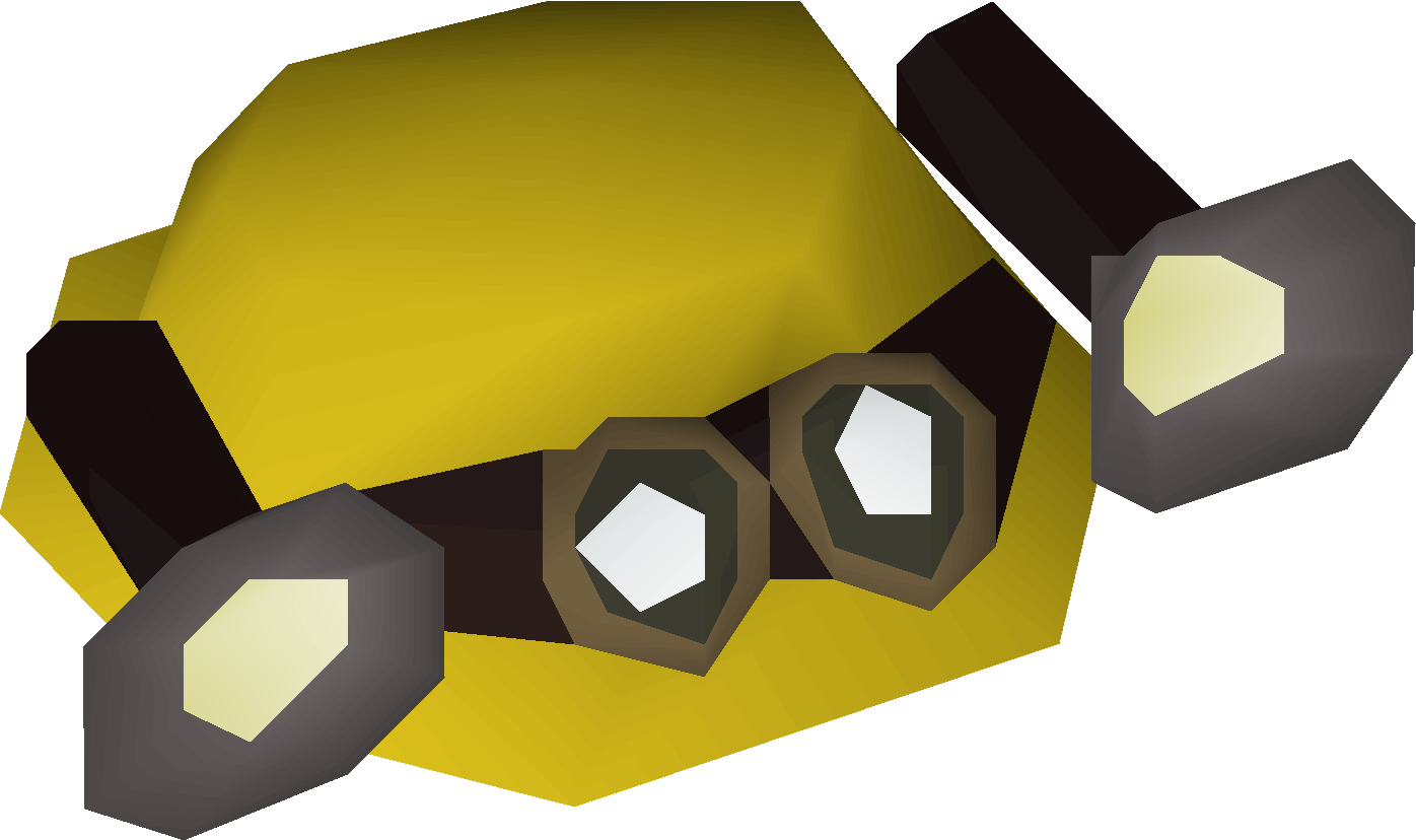 Golden prospector helmet